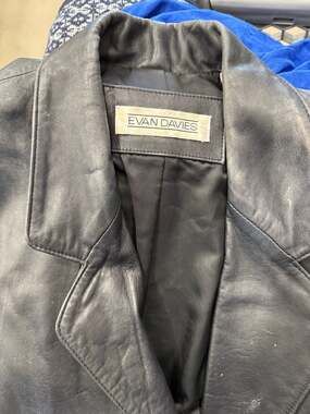 Evan Davies Vintage Black Leather Blazer Jacket